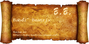 Babó Beatrix névjegykártya
