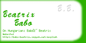 beatrix babo business card